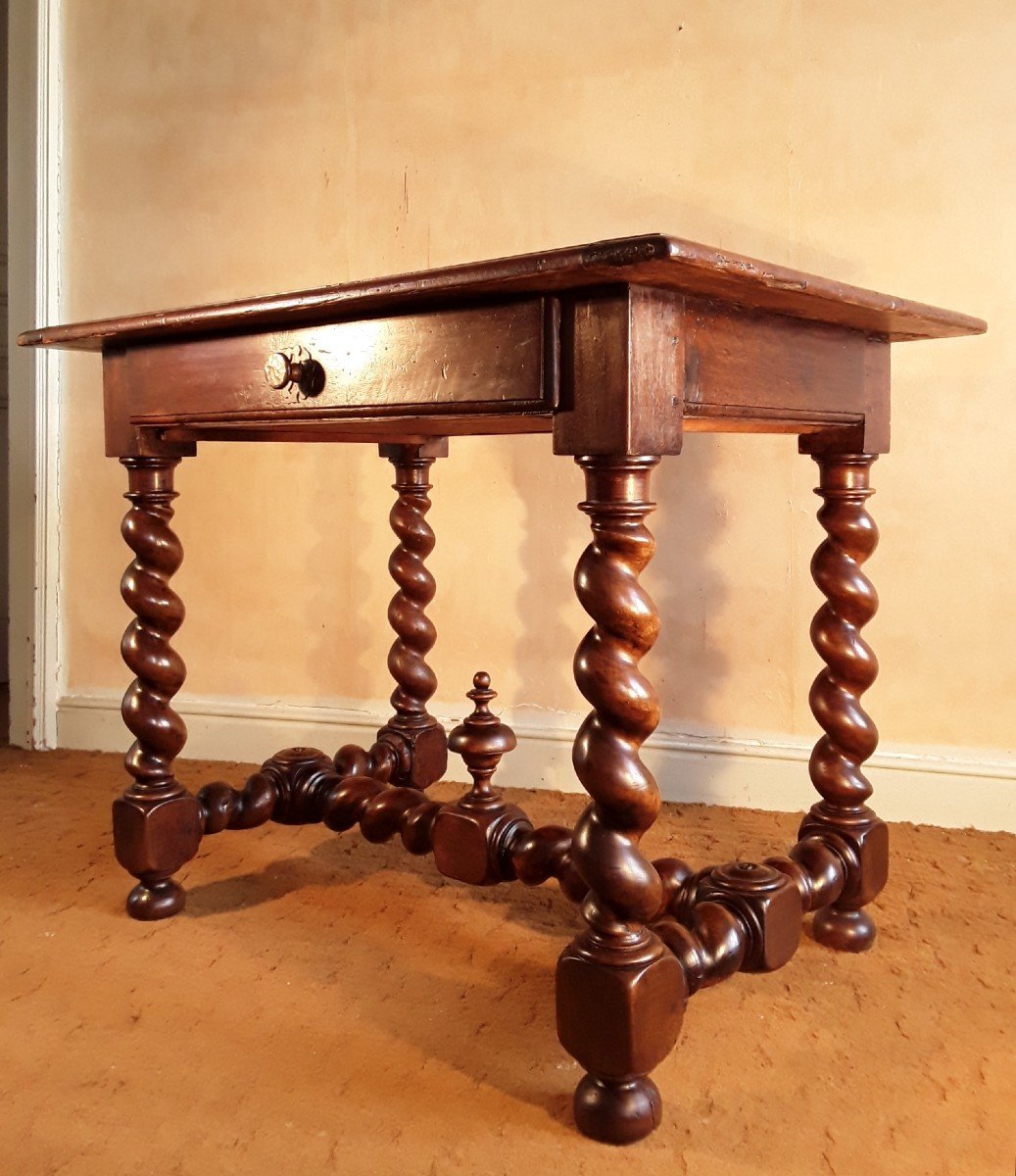 Louis XIII Period Table In Walnut.-photo-4