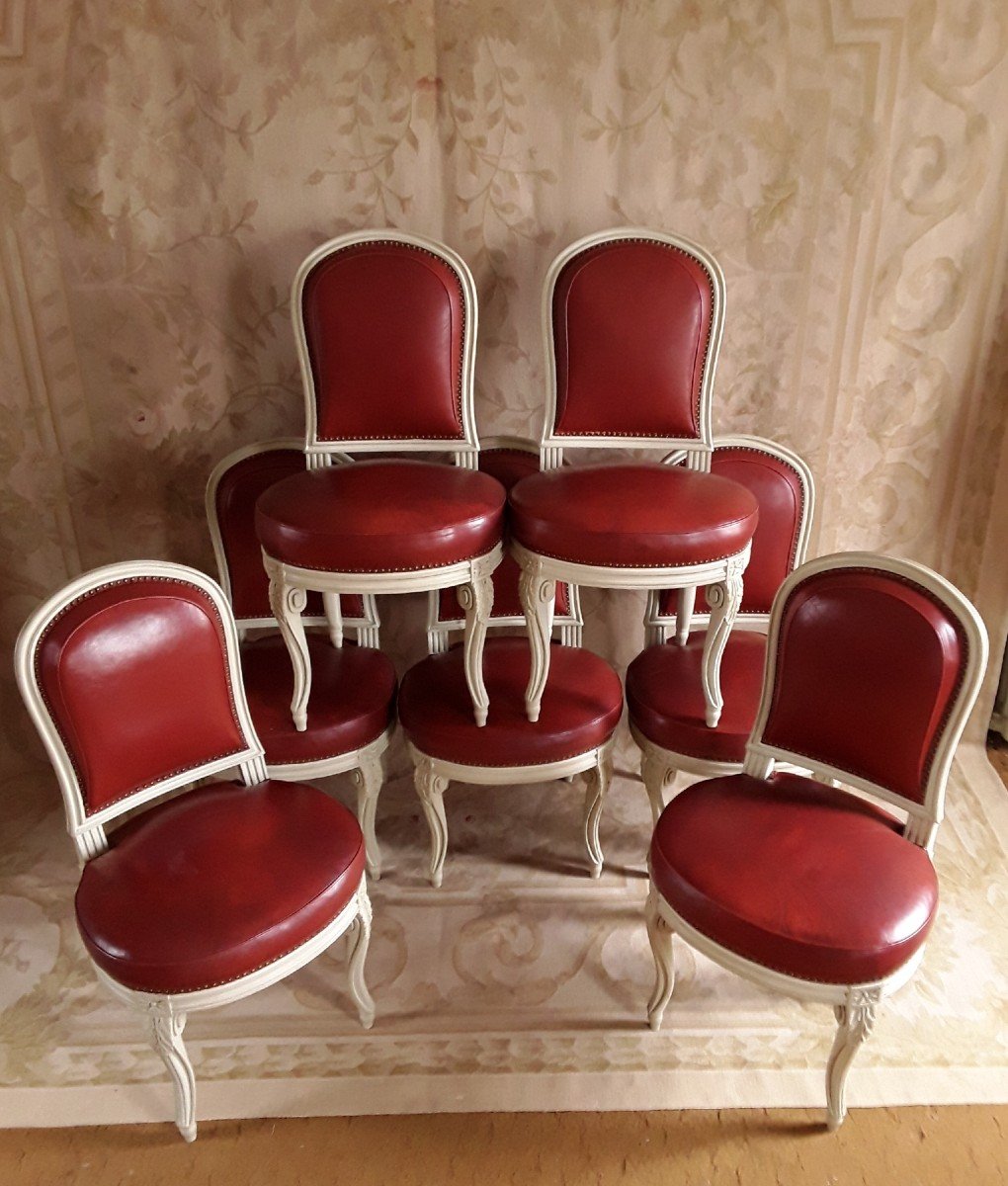 Suite De Sept Chaises d'Après G. Jacob.-photo-2