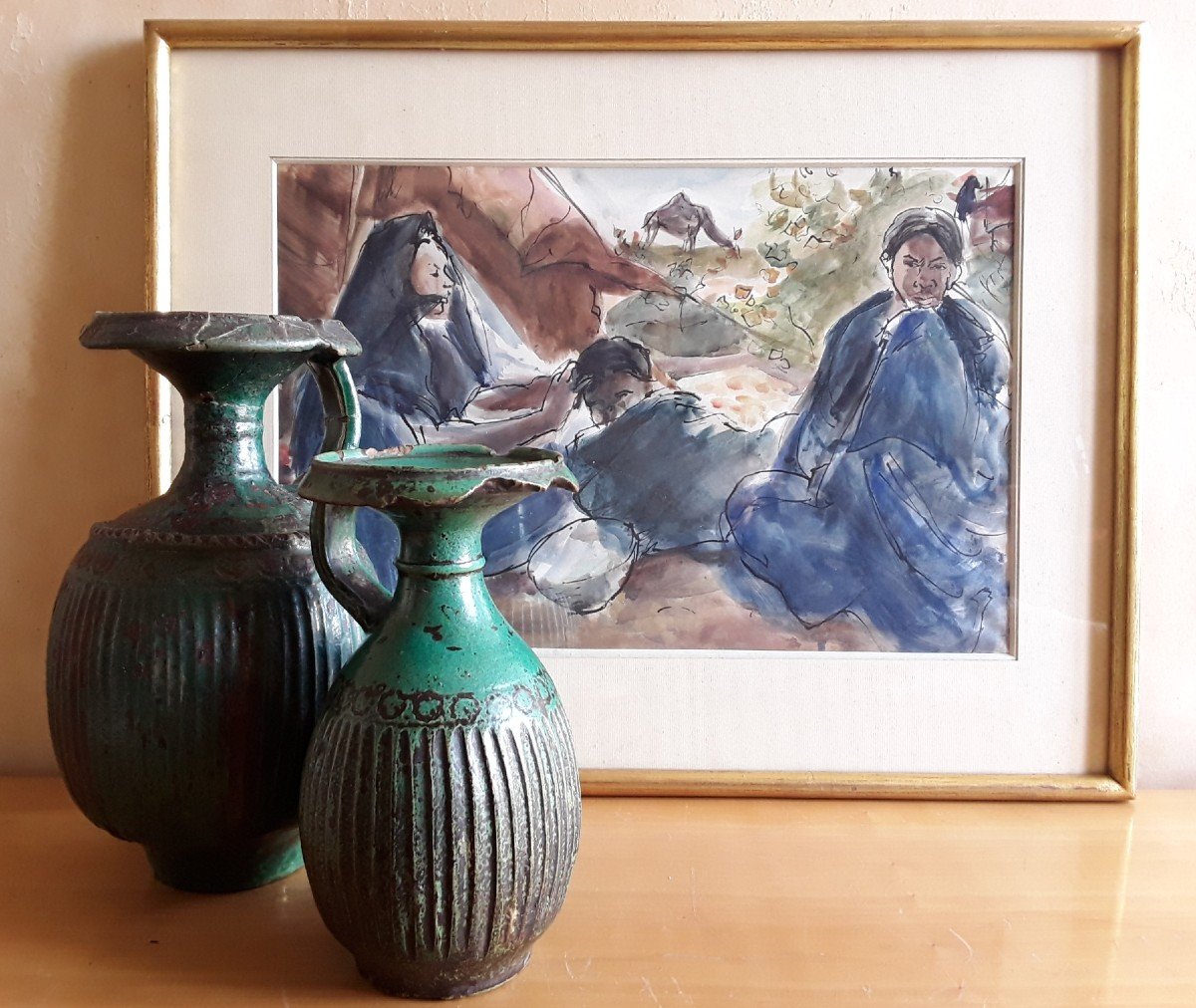 Orientalist Watercolor By Charles Brouty.-photo-3