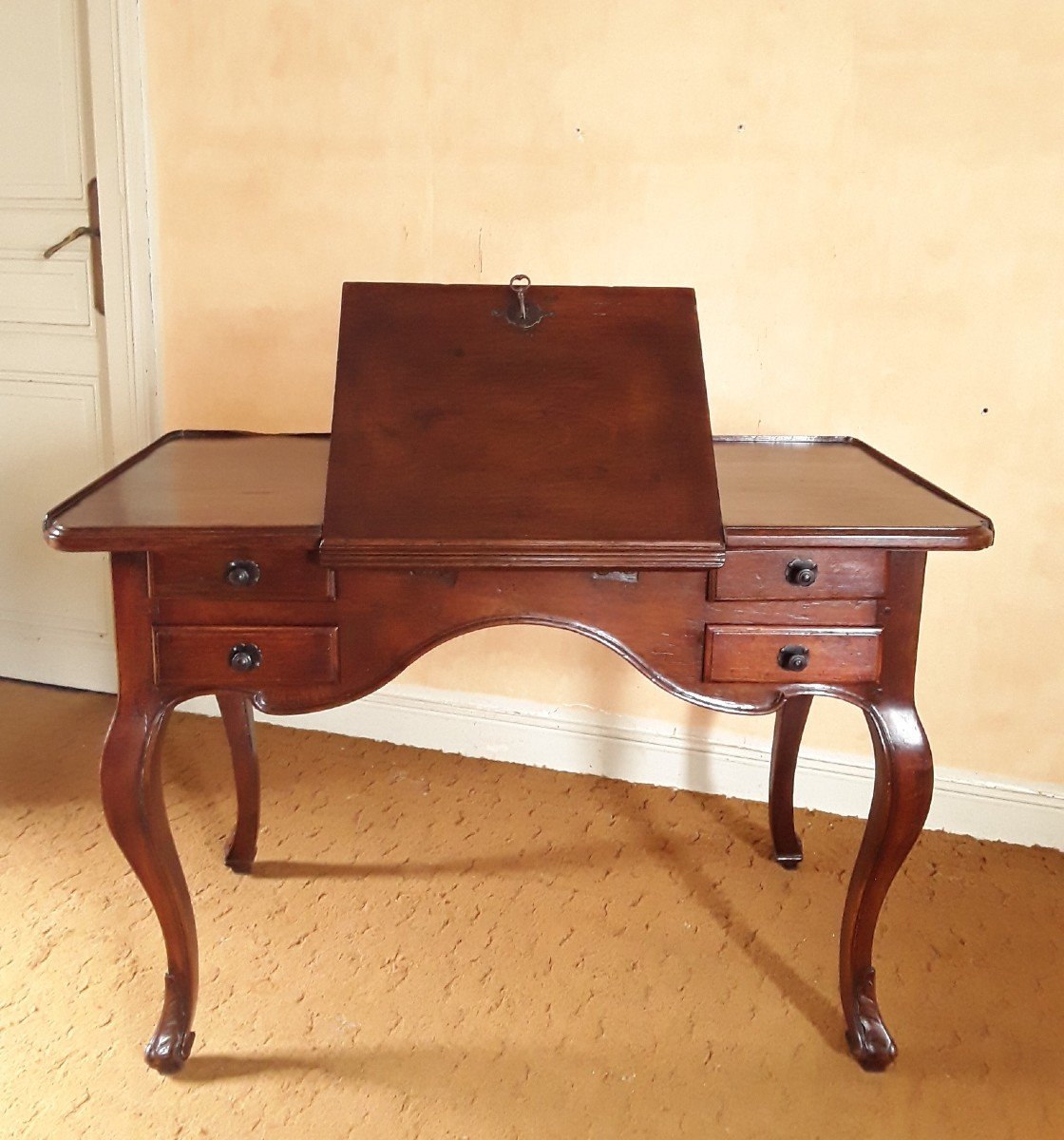 Bureau Plat à Lutrin d'époque XVIII ème. -photo-3