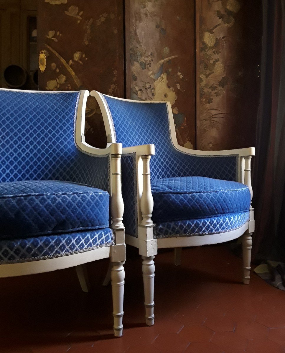 Pair Of Bergères From The Directoire Period.-photo-1