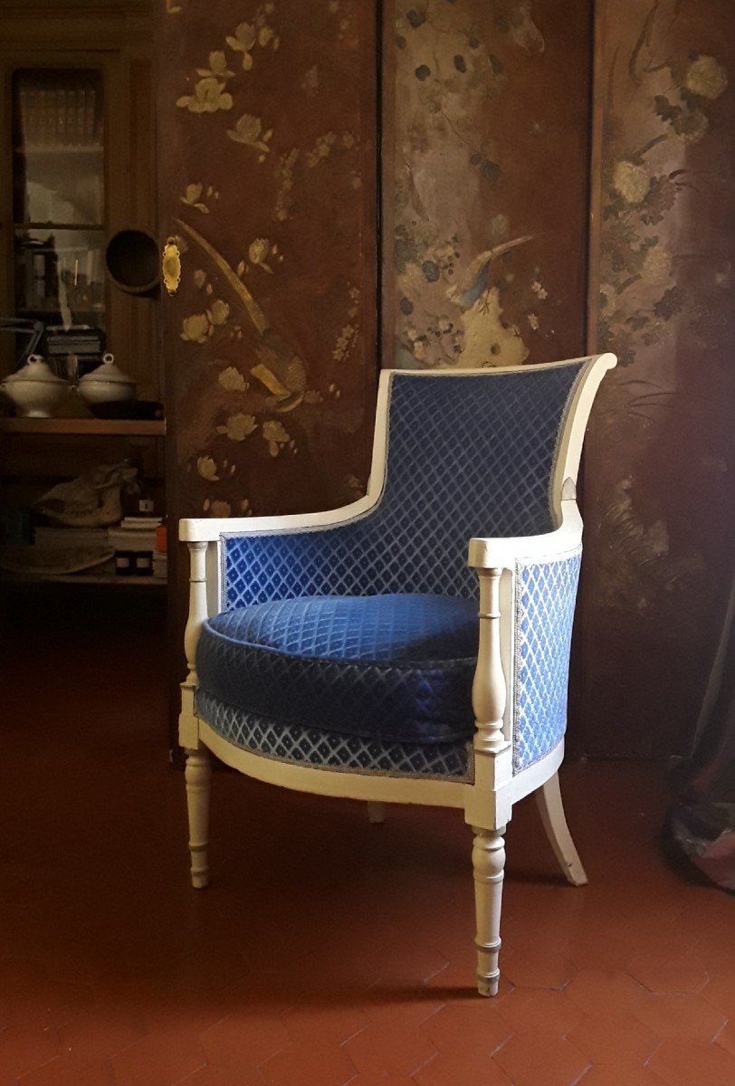 Pair Of Bergères From The Directoire Period.-photo-4