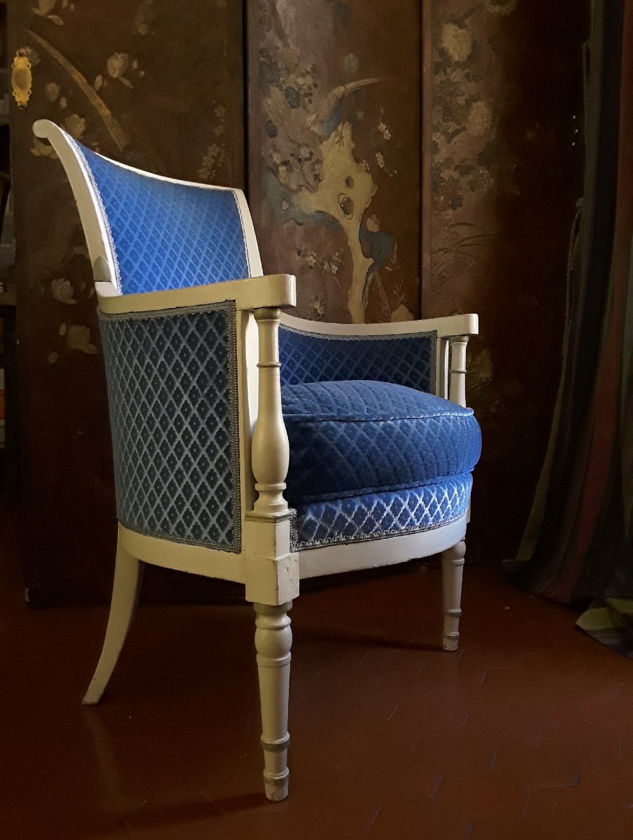 Pair Of Bergères From The Directoire Period.-photo-6