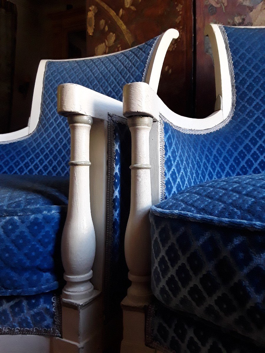Pair Of Bergères From The Directoire Period.-photo-7