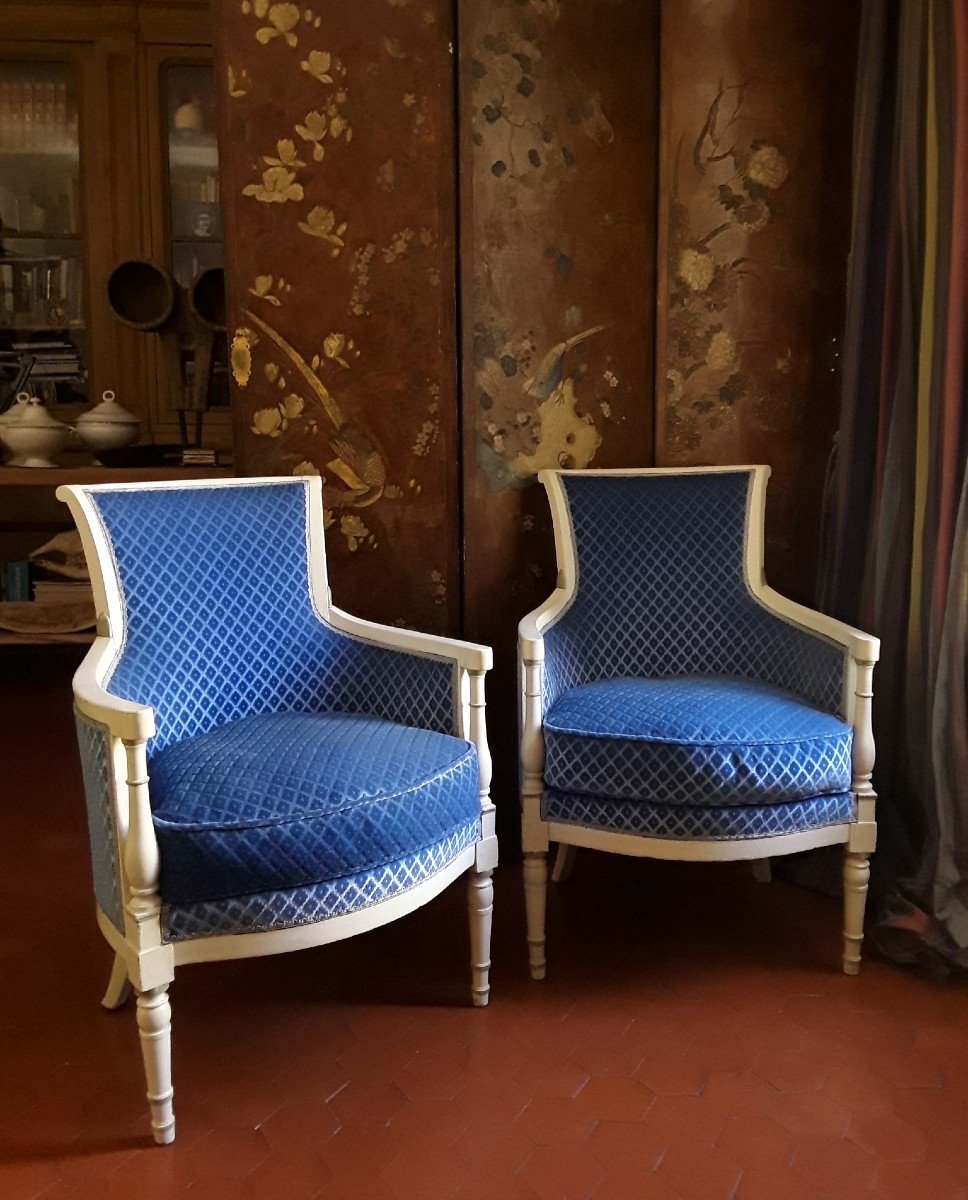 Pair Of Bergères From The Directoire Period.