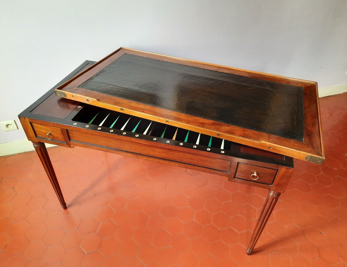 Table Tric Trac d'époque Louis XVI. -photo-4
