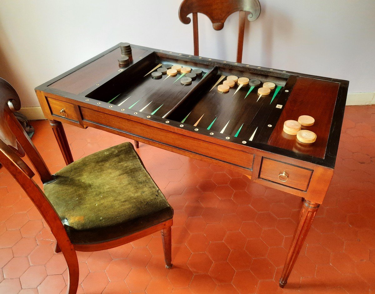 Table Tric Trac d'époque Louis XVI. 