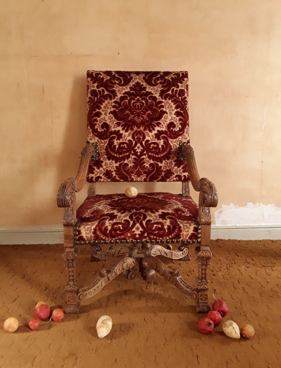 Paire De Fauteuils d'Apparat. Style Louis XIV.-photo-2