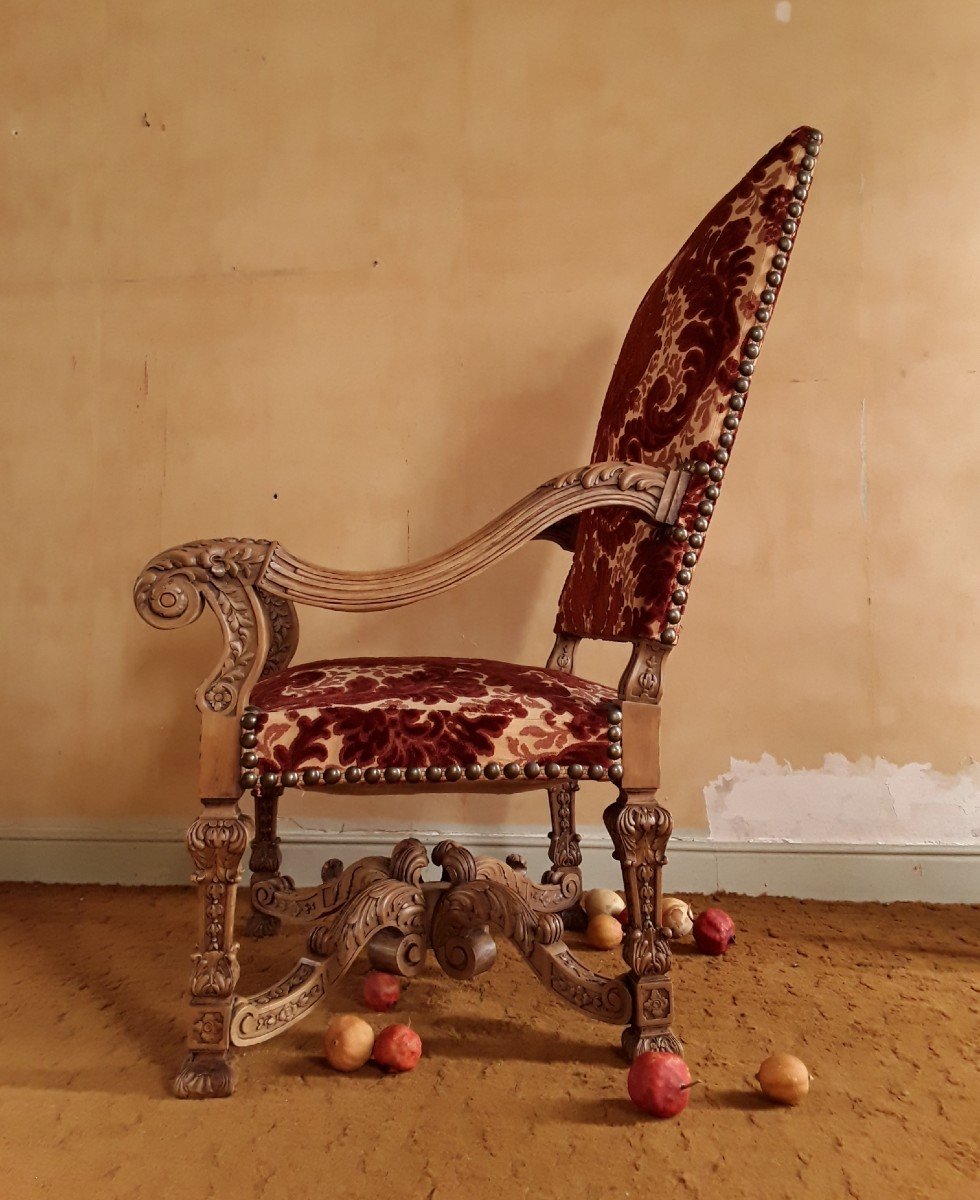 Paire De Fauteuils d'Apparat. Style Louis XIV.-photo-3