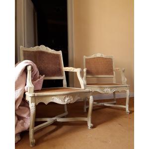 Pair Of Large Armchairs. Regency Style.