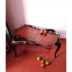 Table Basse En Laque Polychrome. 