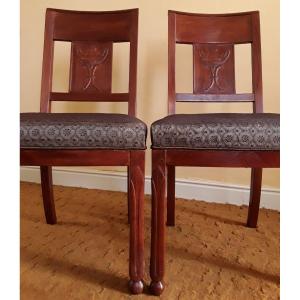 Pair Of Antique Chairs. Stamped Loret.