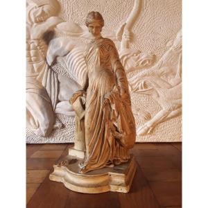 Original 19th Century Plaster. Sapho By J. Pradier. 