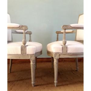 Pair Of Louis XVI Period Armchairs.