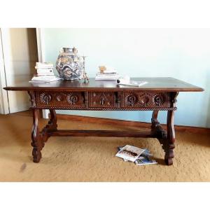 Large Library Table. Spain, 18th Century.