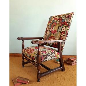 An Important Louis XIII-era Rack-and-pinion Armchair.