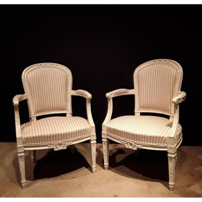 Pair Of Armchairs Louis XVI Attributed To Pillot.