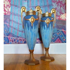 Grande Paire De Vases d’Époque Art Nouveau.