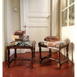 Pair Of Louis XIII Period Stools.