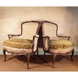 Pair Of Eighteenth Century Bergeres.