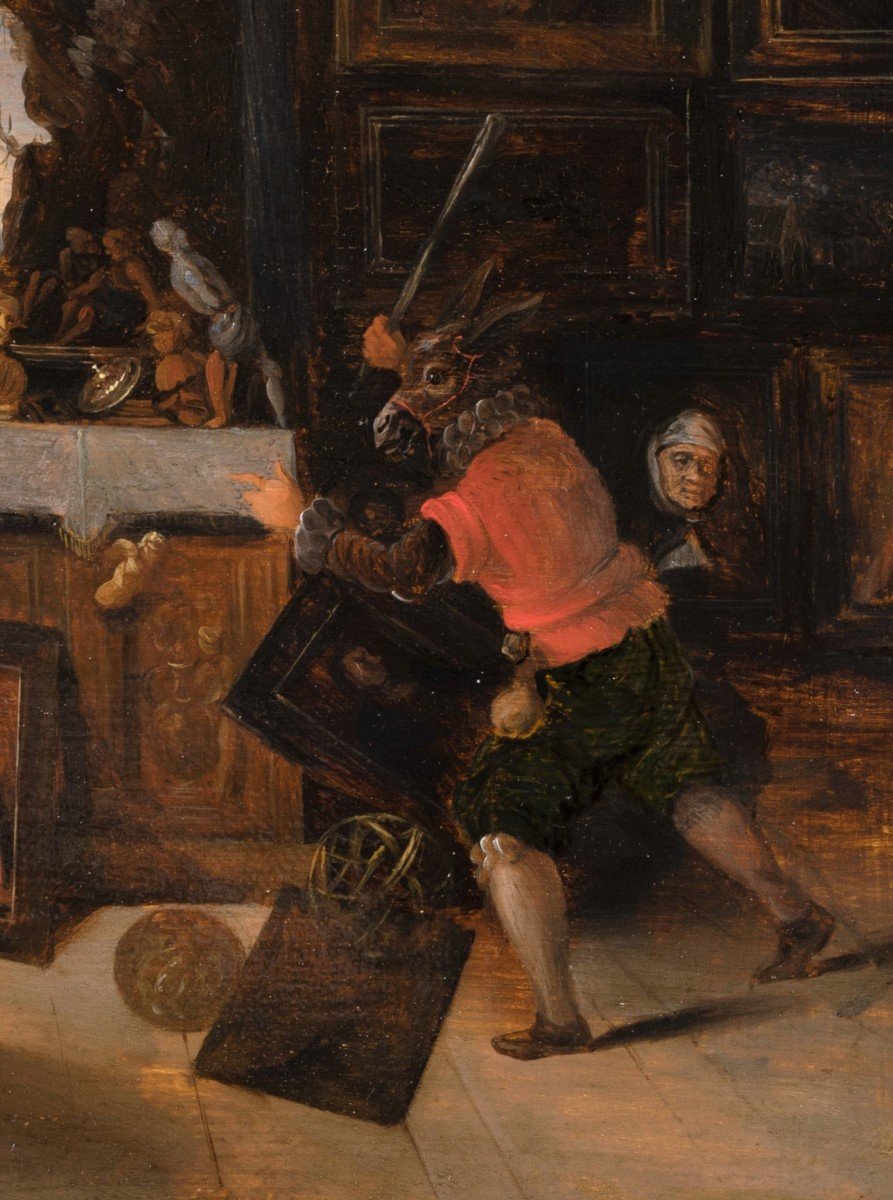 Irruption De L’âne Iconoclaste Dans Un Cabinet D’amateur, Atelier De Frans Francken Le Jeune-photo-4
