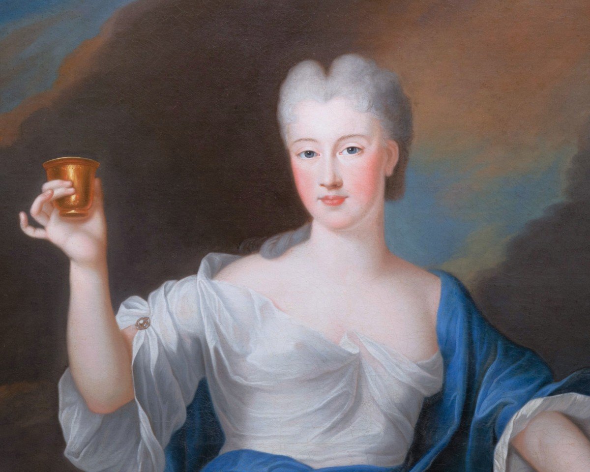 Portrait Of Princess Of Bourbon As Hebe, Pierre Gobert, Circa 1730-photo-1