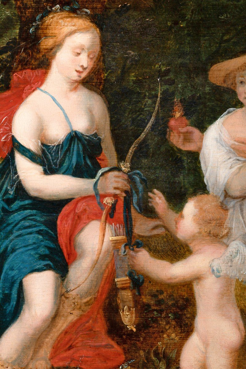 Adriaen Van Stalbemt (Anvers, 1580- 1662) - Allégorie De La Paix Et De La Guerre, Vers 1620-photo-3