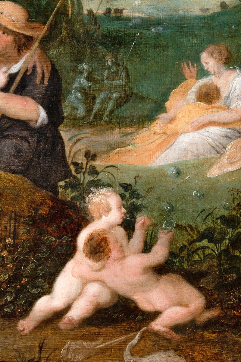 Adriaen Van Stalbemt (Anvers, 1580- 1662) - Allégorie De La Paix Et De La Guerre, Vers 1620-photo-4