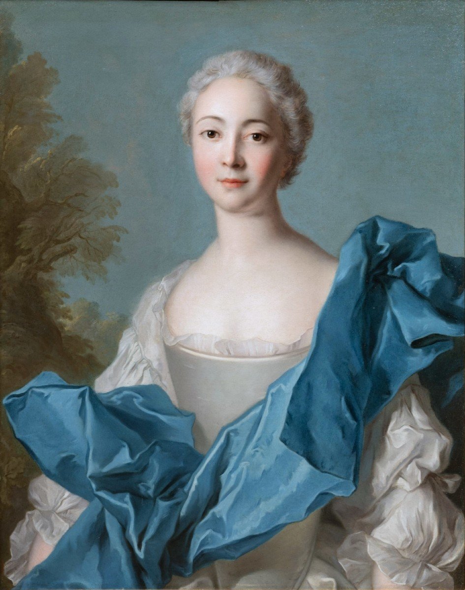 Portrait De Jeune Femme, Atelier De Jean-marc Nattier, Paris Vers 1740-photo-2