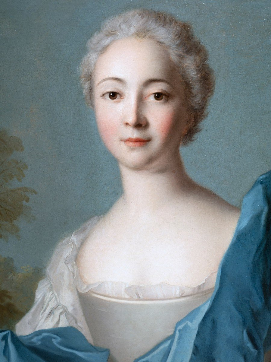 Portrait De Jeune Femme, Atelier De Jean-marc Nattier, Paris Vers 1740-photo-3