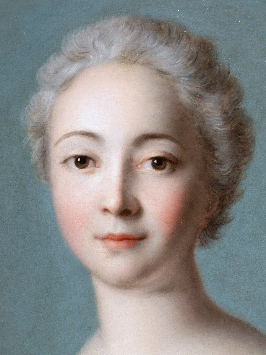 Portrait De Jeune Femme, Atelier De Jean-marc Nattier, Paris Vers 1740-photo-2
