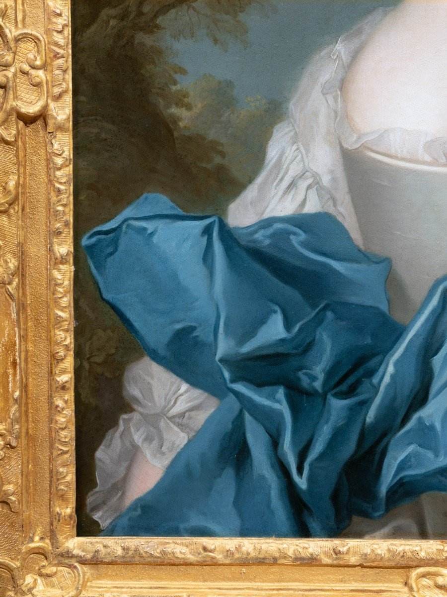Portrait De Jeune Femme, Atelier De Jean-marc Nattier, Paris Vers 1740-photo-3