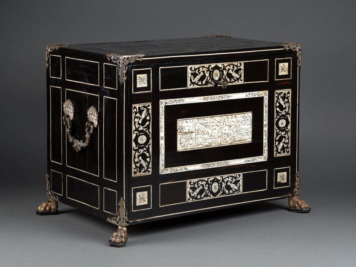 Cabinet En ébène Et Ivoire, Milan, Italie, XVIIe Siècle-photo-4