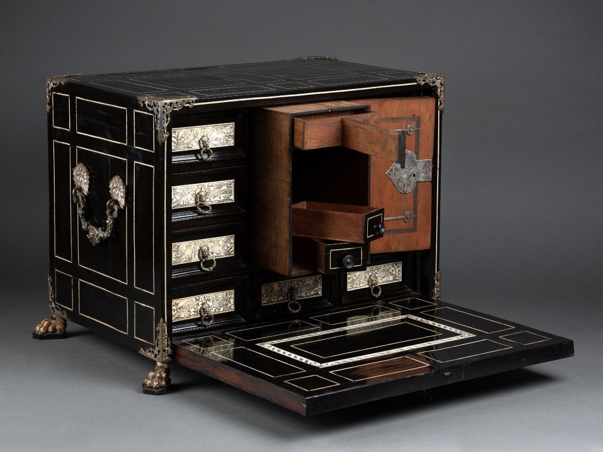 Cabinet En ébène Et Ivoire, Milan, Italie, XVIIe Siècle-photo-5
