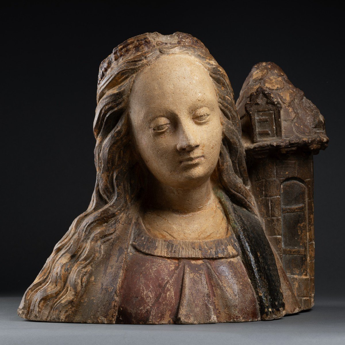 Buste De Sainte Barbe, école De Troyes, Champagne, Début Du XVIème Siècle-photo-4
