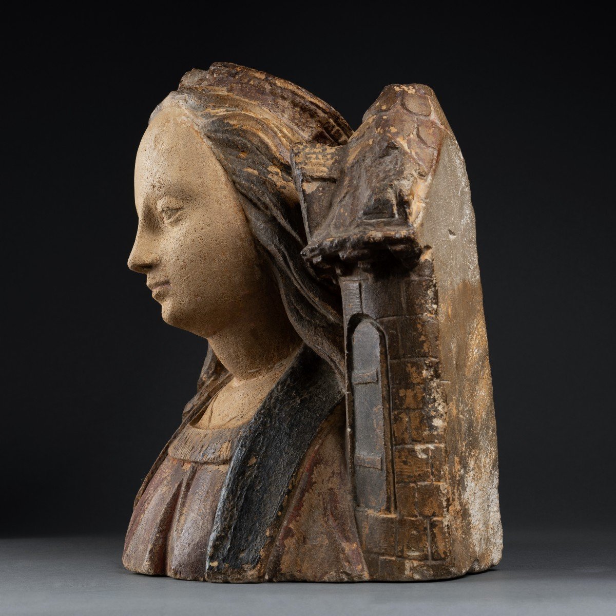 Buste De Sainte Barbe, école De Troyes, Champagne, Début Du XVIème Siècle-photo-1