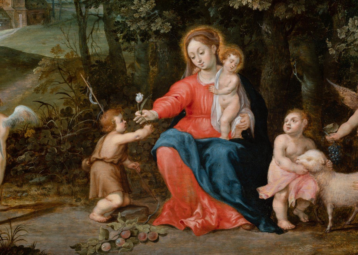 Atelier De Jan Bruegel Le Jeune & Hendrick Van Balen – La Vierge à L’enfant, Début Du XVIIème-photo-2