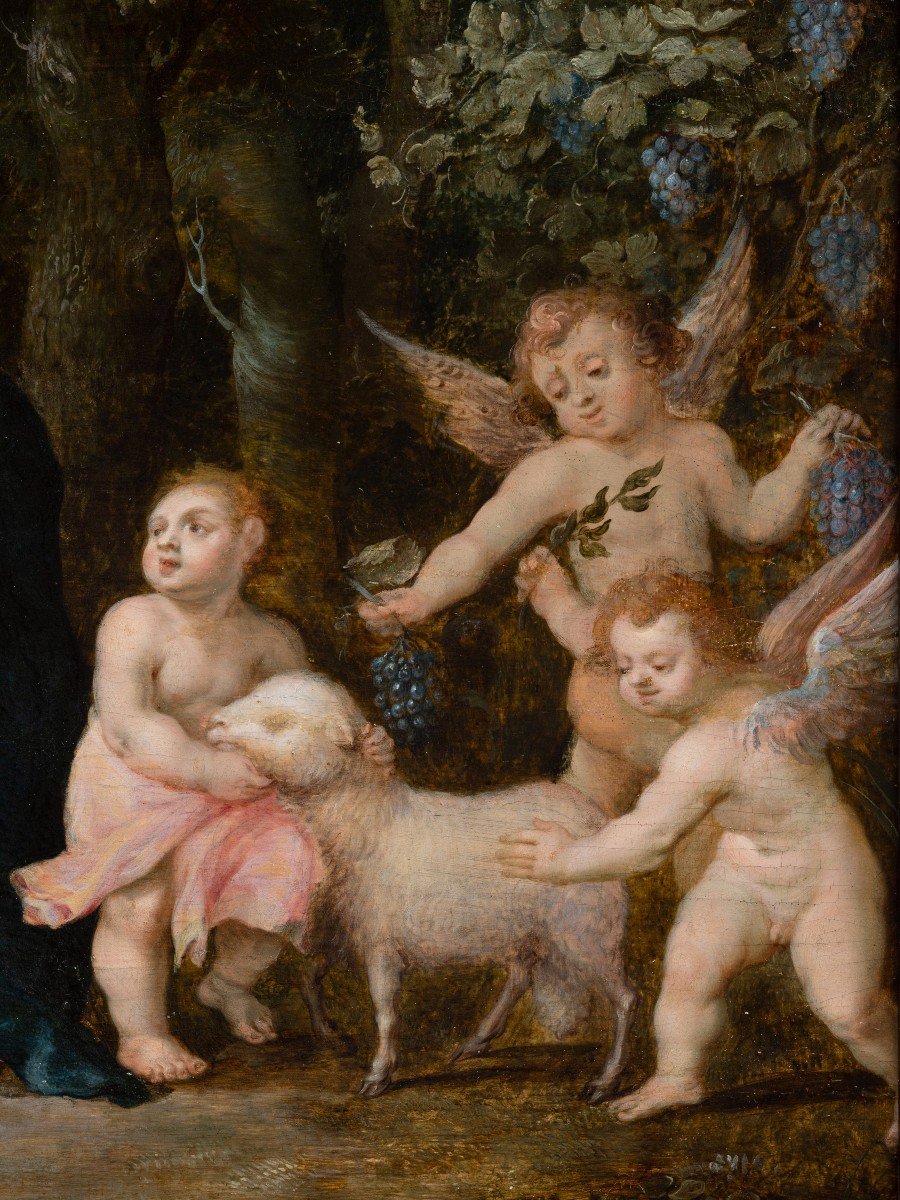 Atelier De Jan Bruegel Le Jeune & Hendrick Van Balen – La Vierge à L’enfant, Début Du XVIIème-photo-7
