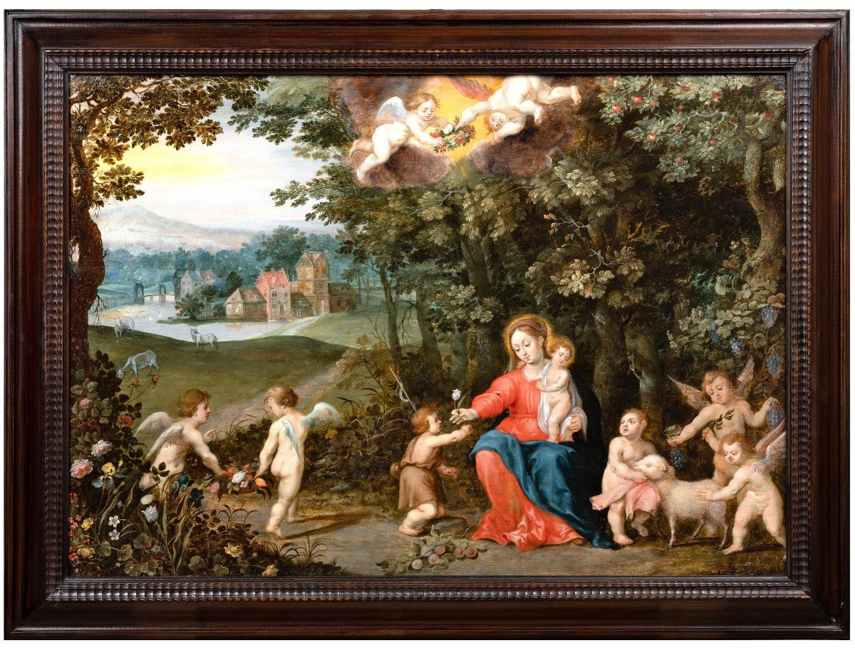 Atelier De Jan Bruegel Le Jeune & Hendrick Van Balen – La Vierge à L’enfant, Début Du XVIIème