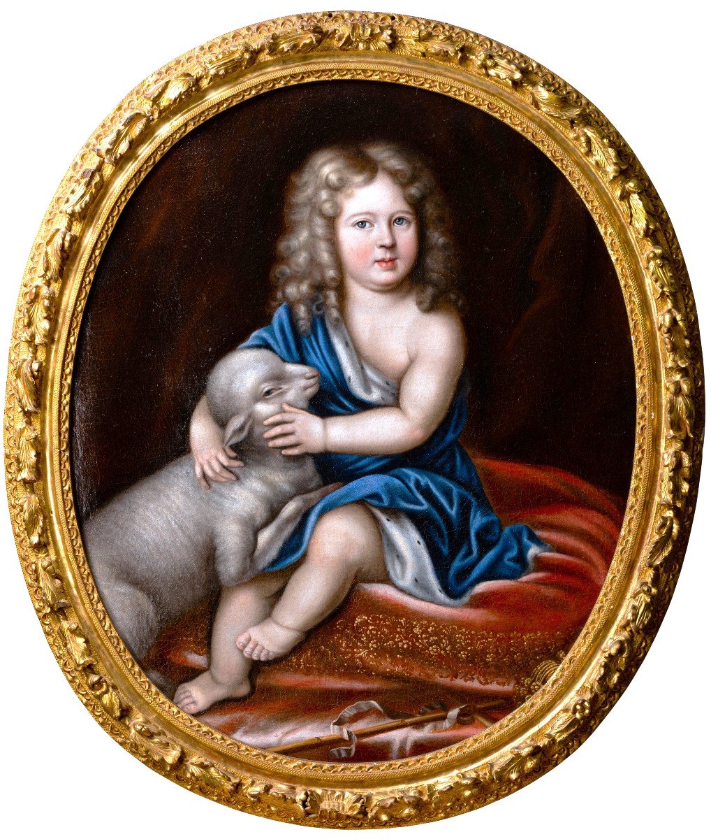 Portrait De Duc D’anjou Enfant - Atelier De Pierre Mignard (1612-1695), époque XVIIe