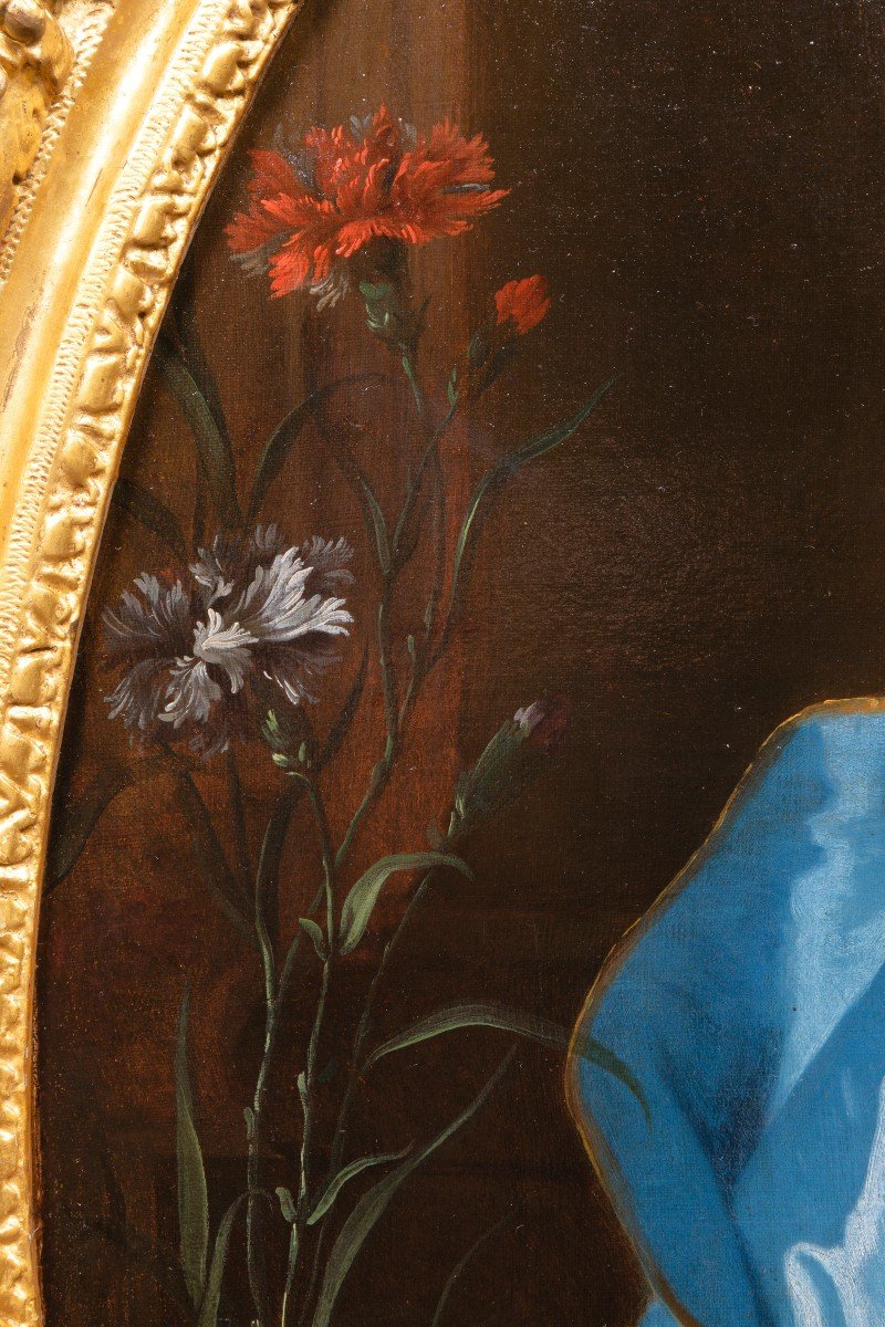 Portrait Of A Lady With Carnations, Jean Ranc (1674 - 1735), Paris Circa 1700-photo-1