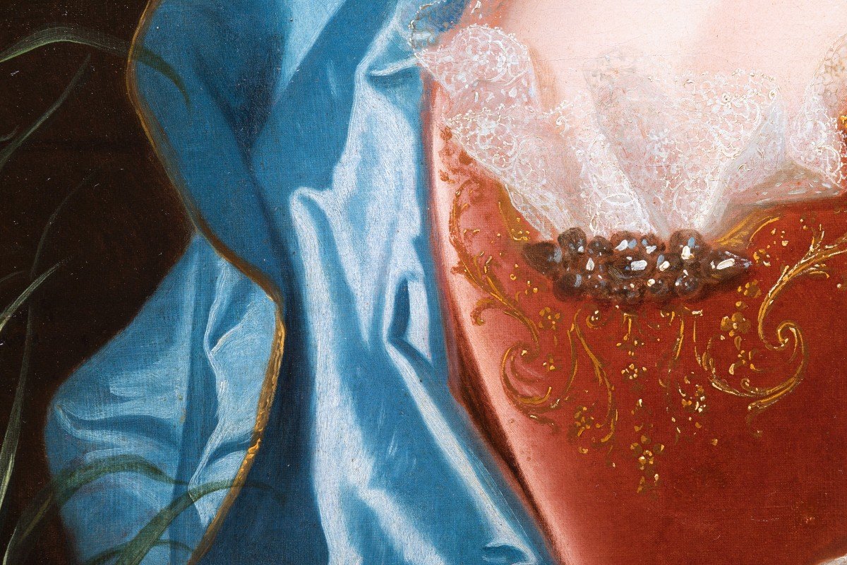 Portrait Of A Lady With Carnations, Jean Ranc (1674 - 1735), Paris Circa 1700-photo-2