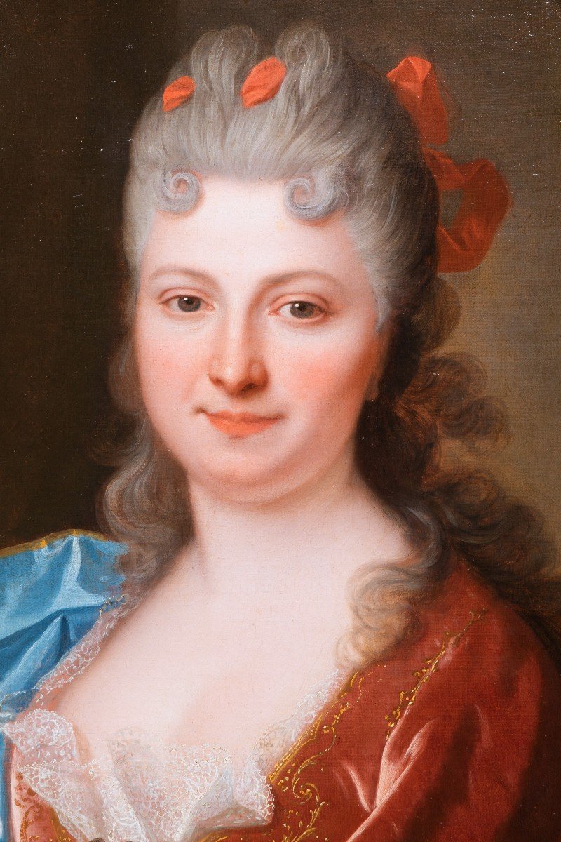 Portrait Of A Lady With Carnations, Jean Ranc (1674 - 1735), Paris Circa 1700-photo-3
