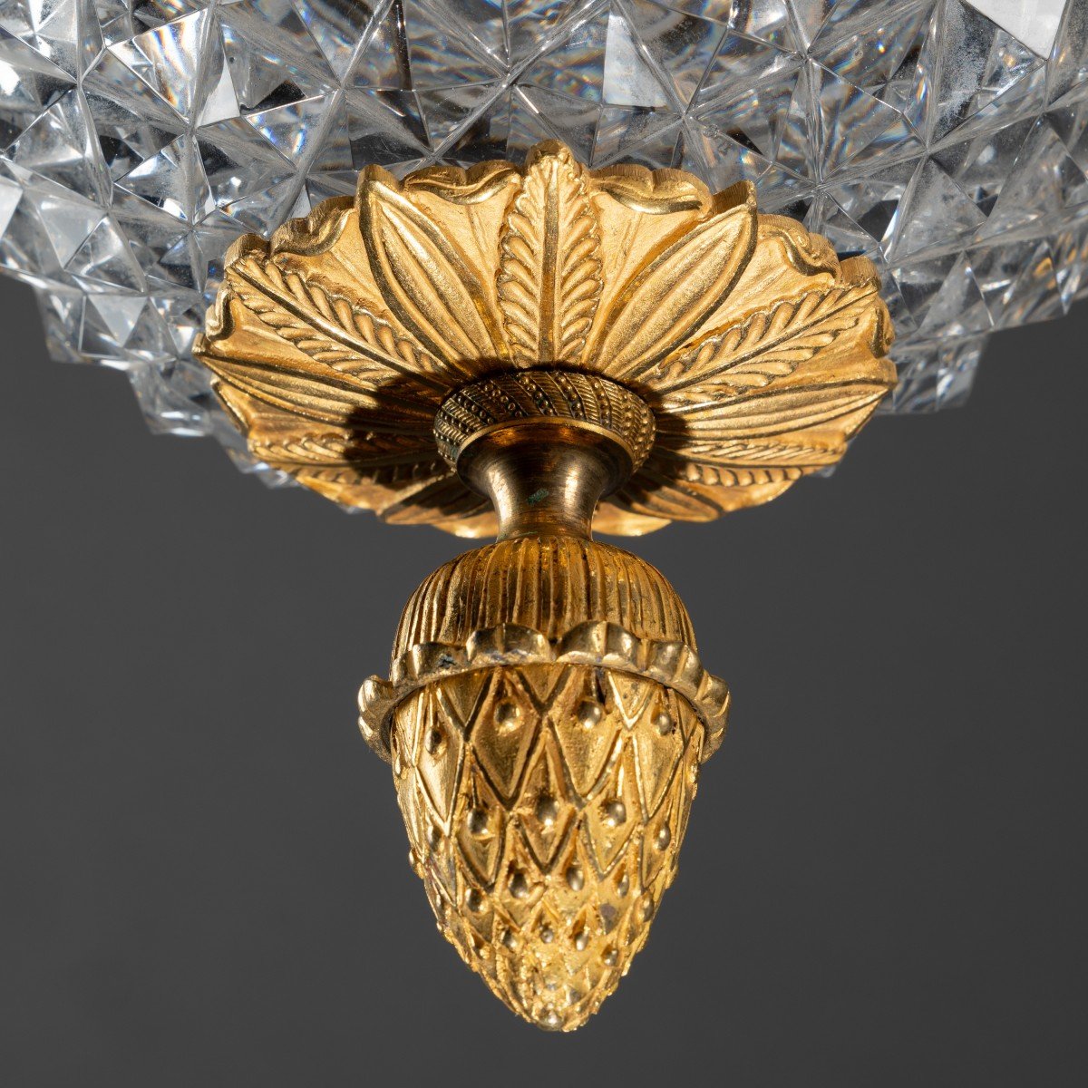 Lustre Empire En Bronze Doré Et Cristal, Attribué à Ravrio, Paris, Vers 1810 -photo-6