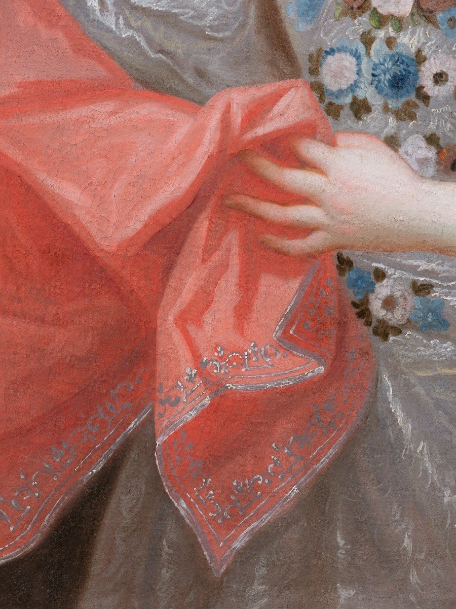 Marie-anne De Bourbon-condé As Flora, Workshop Of Pierre Gobert, Circa 1715-photo-5