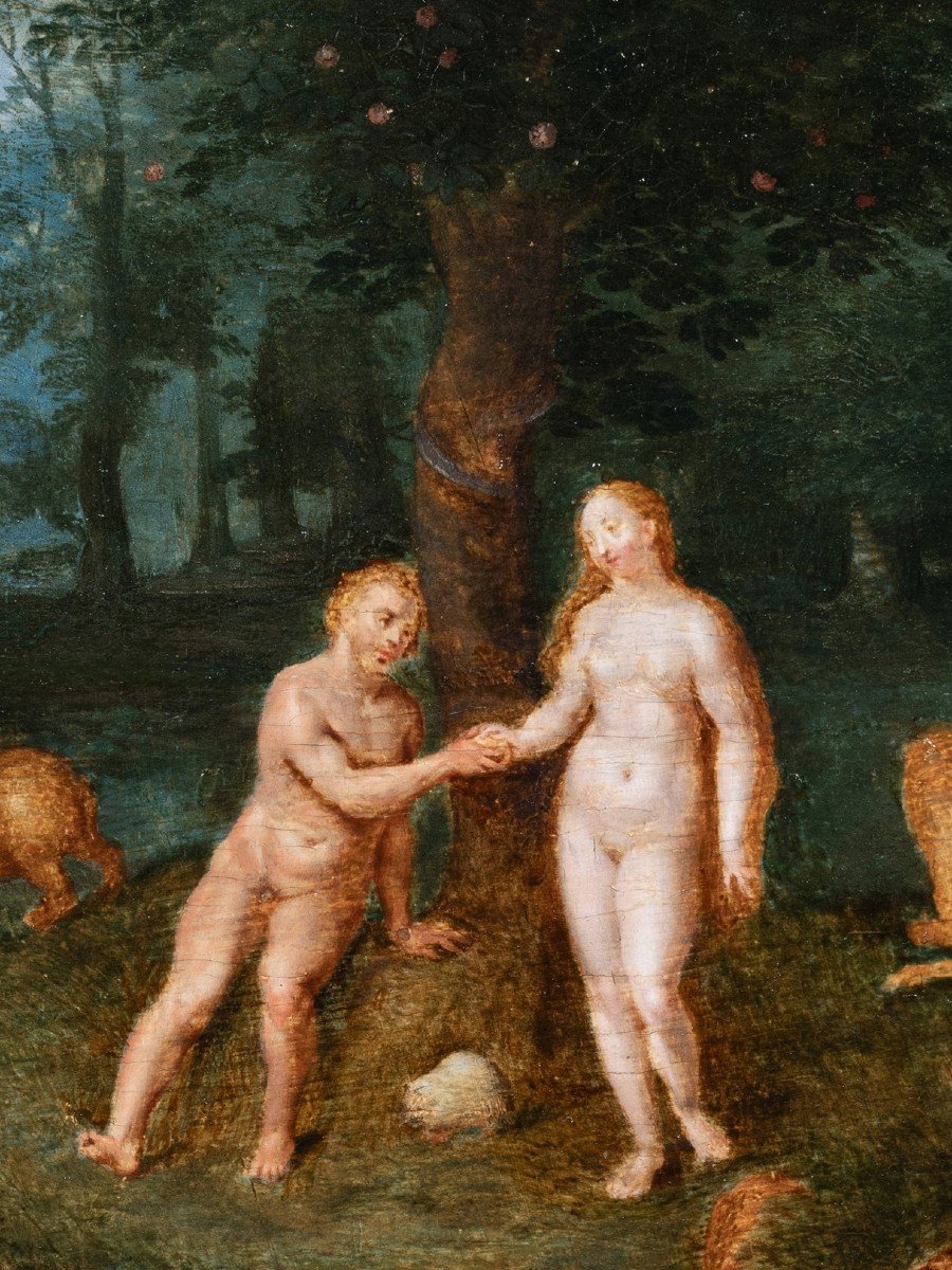 Adam And Eve In Paradise, Studio Of Jan Brueghel The Younger (1601-1678), 17th Century Antwerp -photo-3