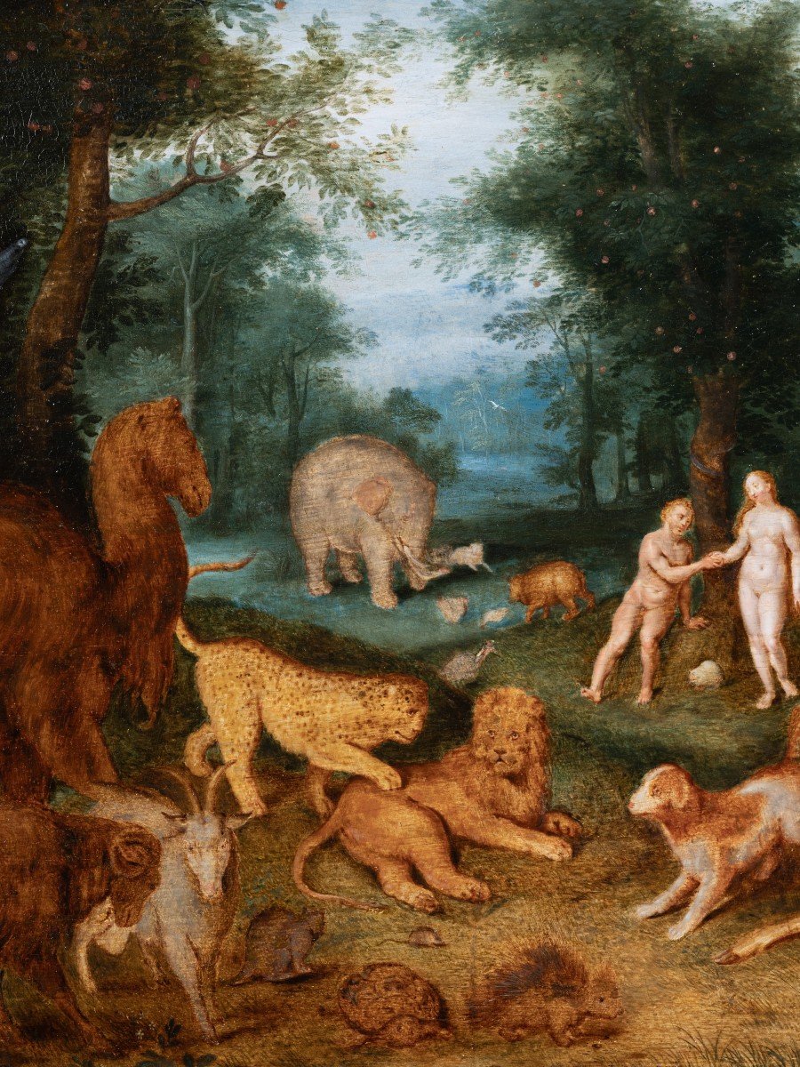 Adam And Eve In Paradise, Studio Of Jan Brueghel The Younger (1601-1678), 17th Century Antwerp -photo-4