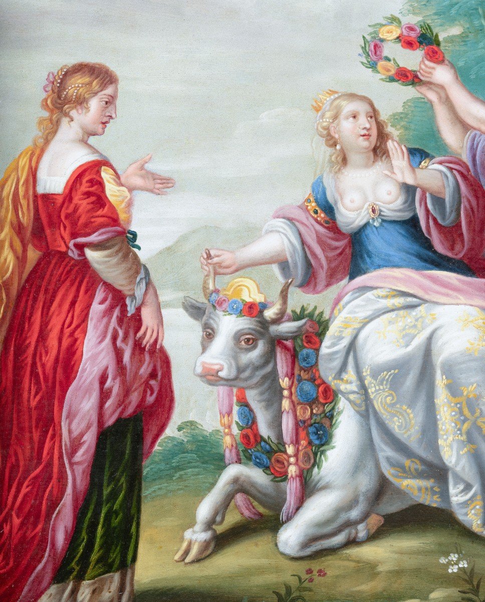 l'Enlèvement d'Europe, Signé Peter Sion (1624-1695), Anvers, XVIIème Siècle-photo-3