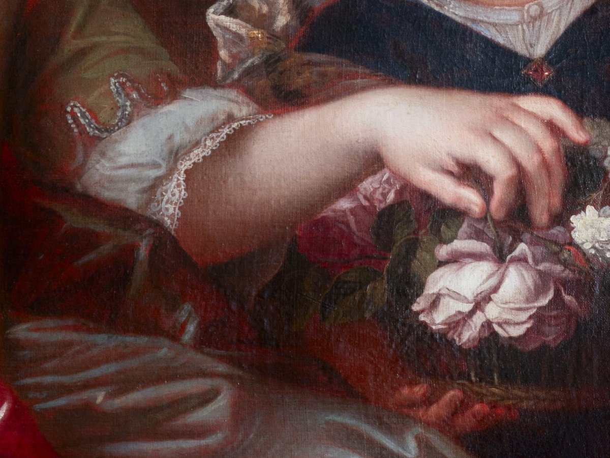 Portrait Of The Princess Of Conti - Attributed To Louis Ferdinand The Younger (1648-1717)-photo-1