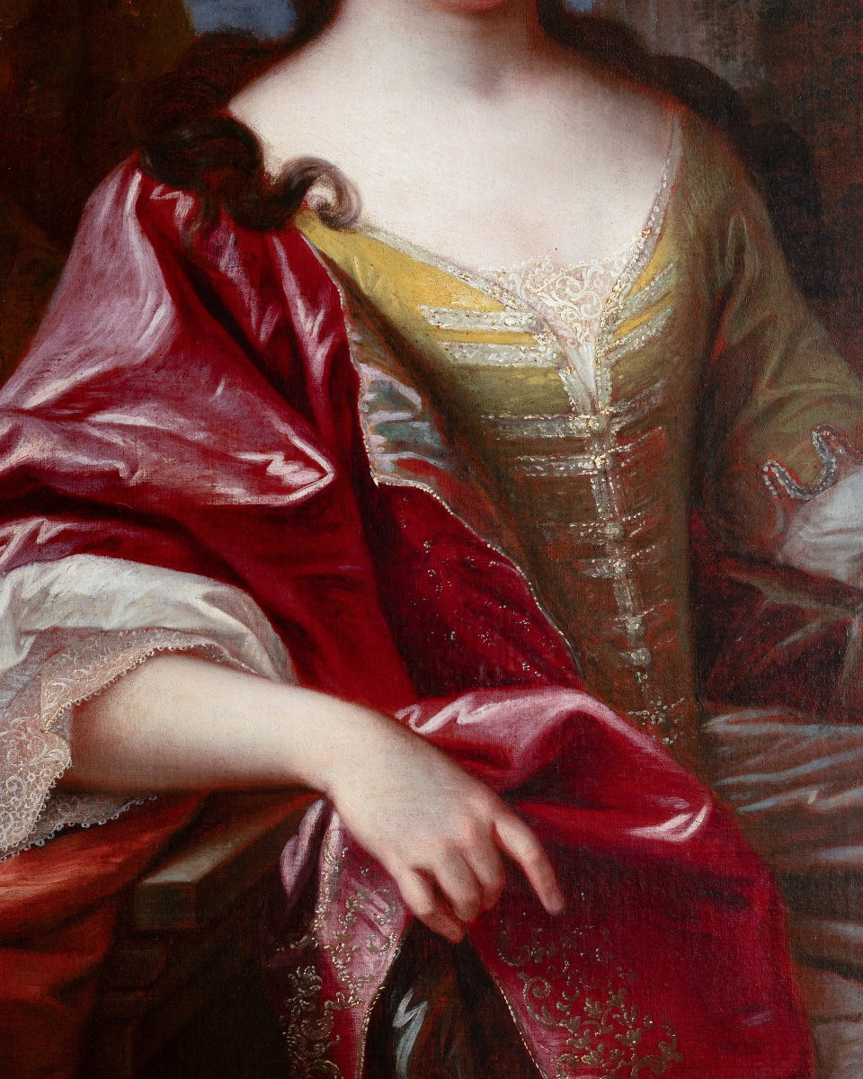 Portrait Of The Princess Of Conti - Attributed To Louis Ferdinand The Younger (1648-1717)-photo-4